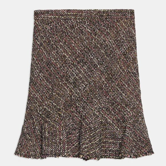 NWT Theory Diagonal Mini Skirt in Wool-Blend Tweed - Picture 1 of 7